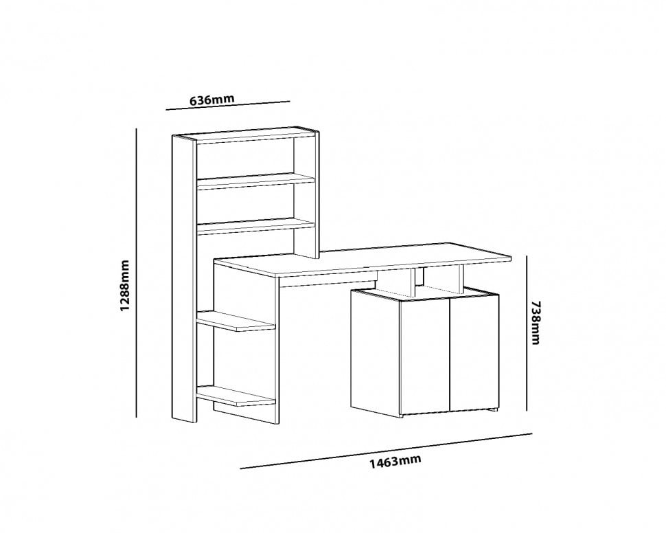 Birou Melis Walnut-Alb - 4 | YEO