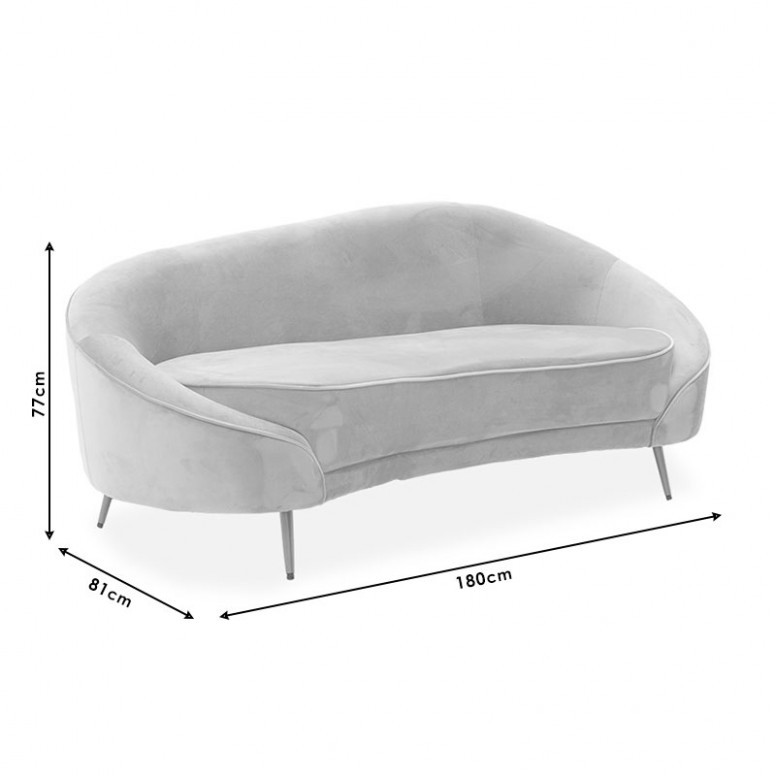 Canapea Amora 3 Locuri Verde 180x81x77 cm