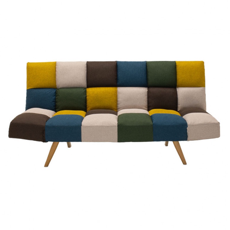 Canapea extensibila 3 locuri Freddo stofa multicolor 182x81x84 cm - 4