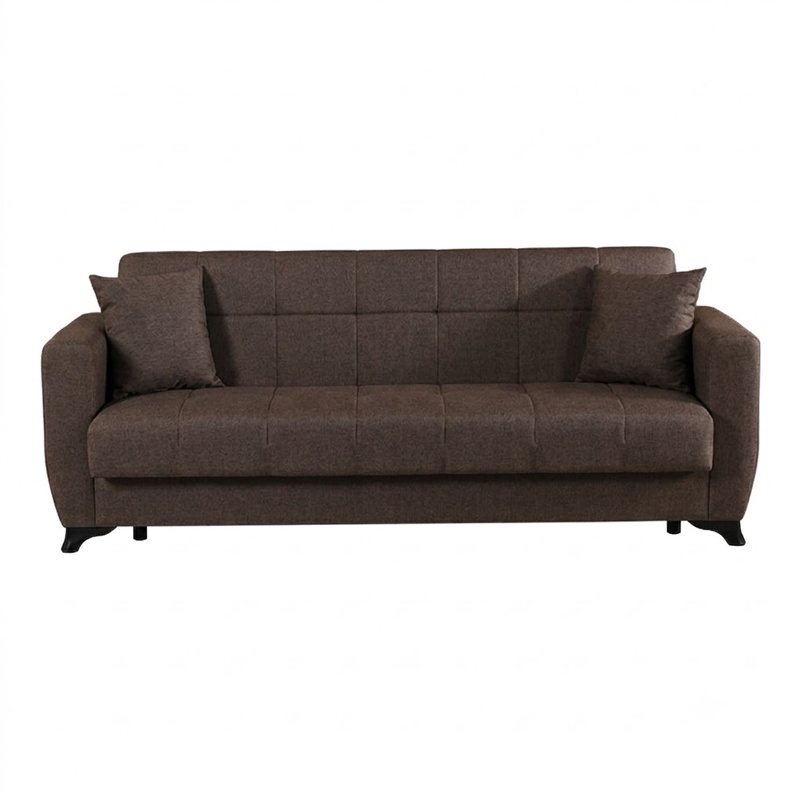 Canapea extensibila cu 3 locuri si spatiu de depozitare, Modesto, Pako, Maro 213x84x86 cm - 5
