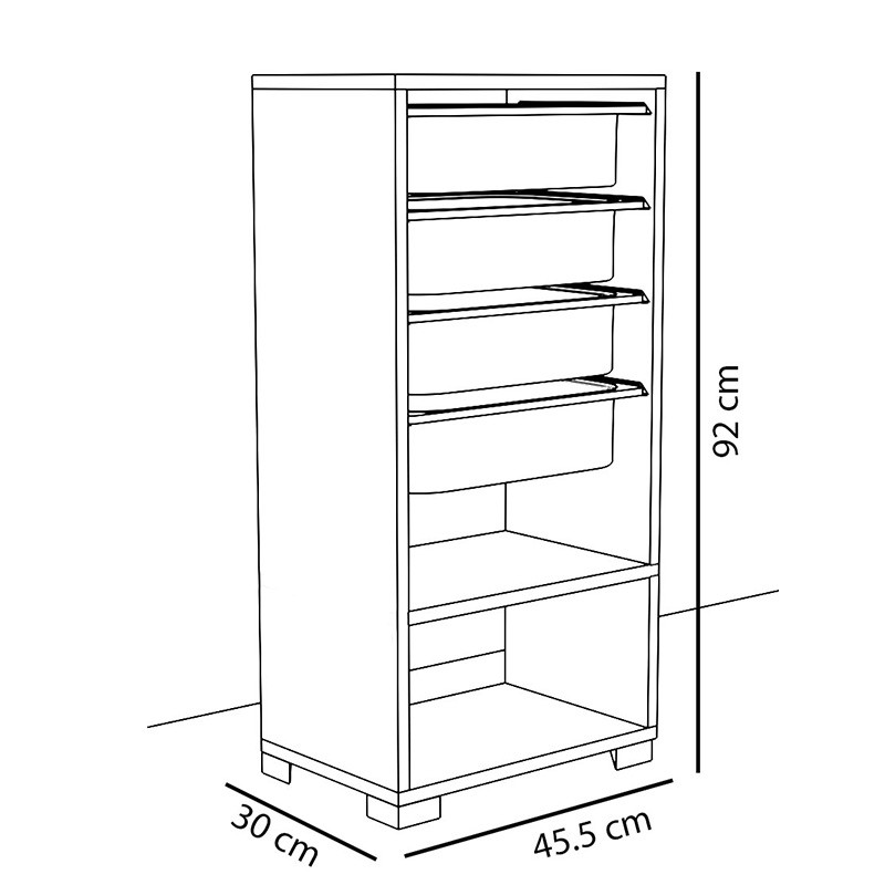 Comoda Isma alb - albastru 45.5x30x92cm