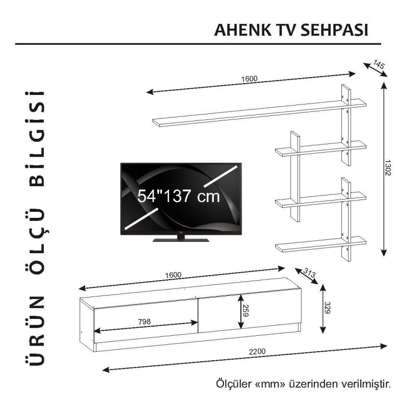 Comoda TV Ahenk - Alb - 4 | YEO