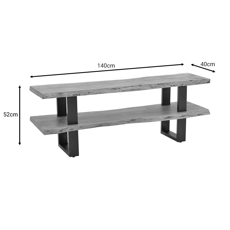 Comoda TV Fuji din lemn masiv de acacia naturala 140x40x52 cm