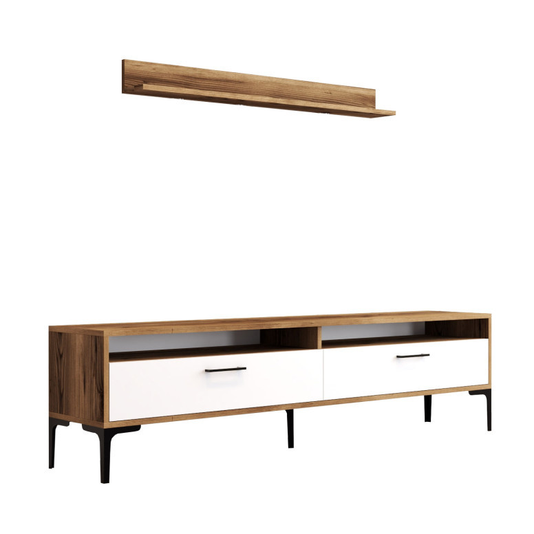 Comoda TV Istanbul - Walnut, Alb - 4 | YEO