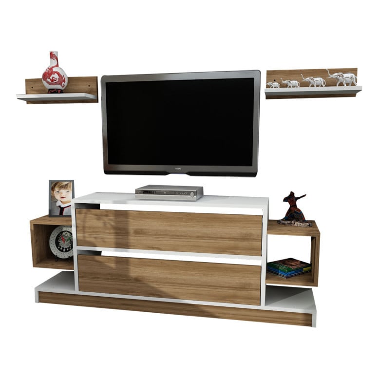 Comoda TV Magic - Alb, Walnut - 2 | YEO