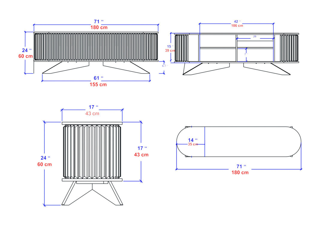 Comoda TV Stor - Sapphire, Alb - 4 | YEO