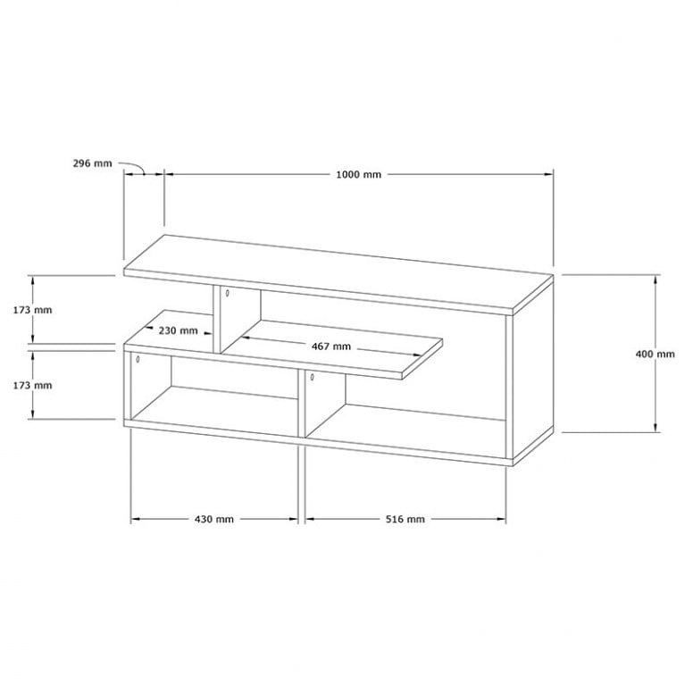 Comoda TV Waldo Alb 100x29.5x40 cm - 3 | YEO