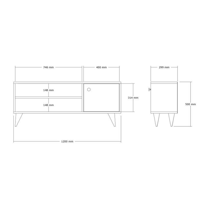 Comoda TV Wilson, Pako World, Nuc, 120x29x50 cm