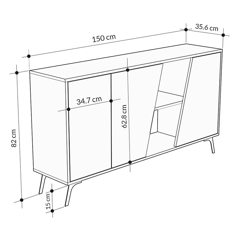 Consola Hana gri aspect marmura alb antic 150x35.5x82cm