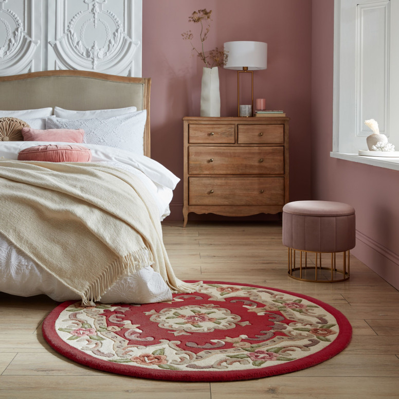 Covor Aubusson Roșu 120X120 cm, rotund, Flair Rugs