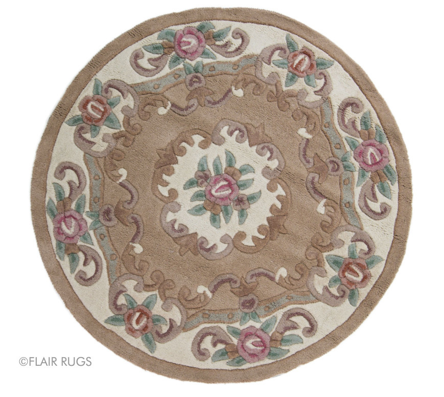 Covor Aubusson Taupe 120X120 cm, rotund, Flair Rugs - 1 | YEO