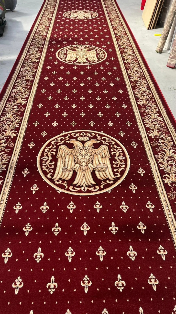 Covor biserica Traversa, Lotos, Rosu, 120x600 cm, Delta 15032 210