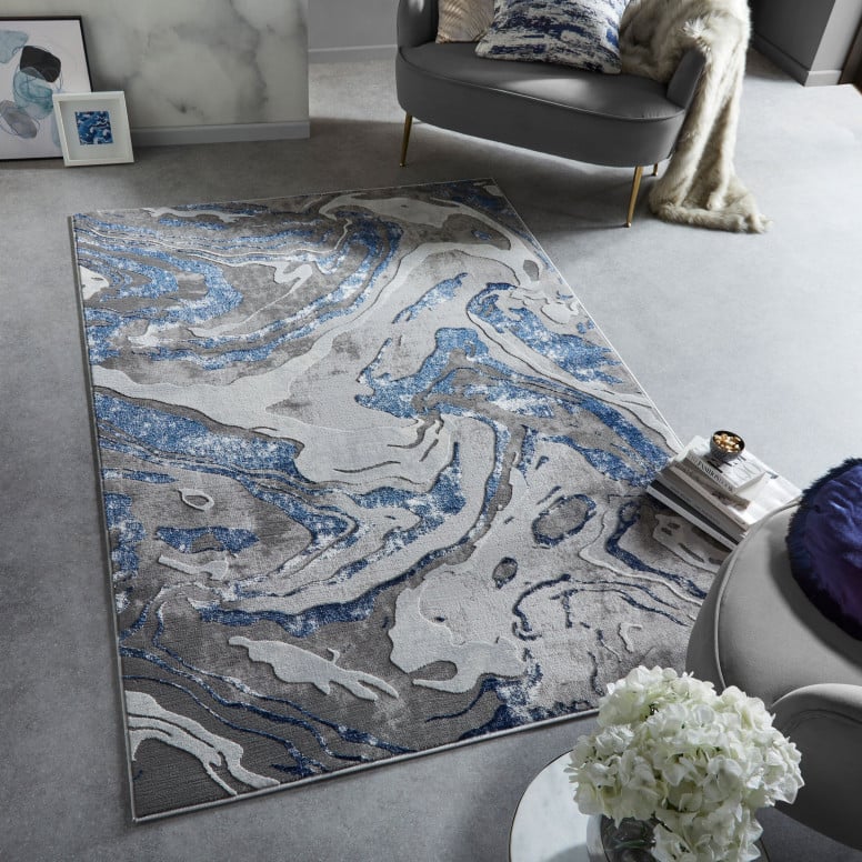 Covor Marbled Bleumarin 200X290 cm, Flair Rugs