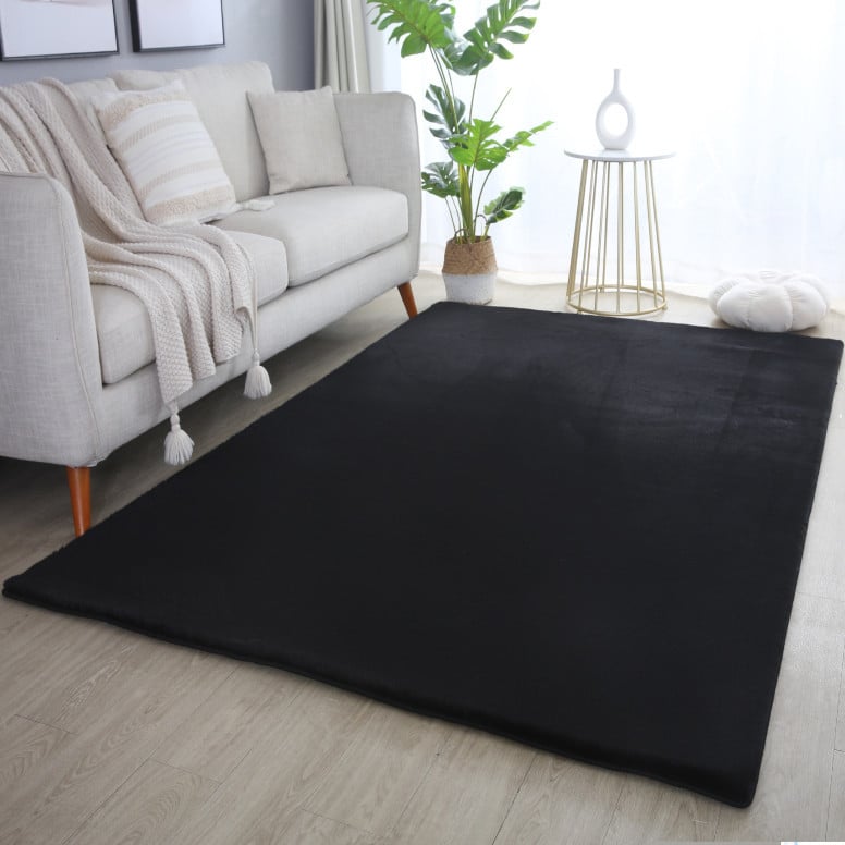 Covor Pouffy V1 Negru 140 x 200cm