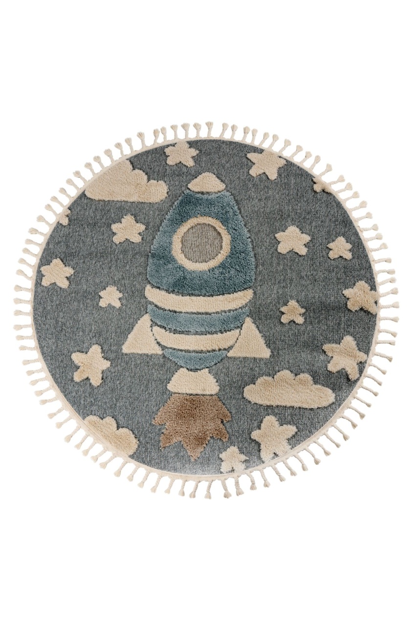 Covor rotund copii Fano Albatru deschis 133x133 cm
