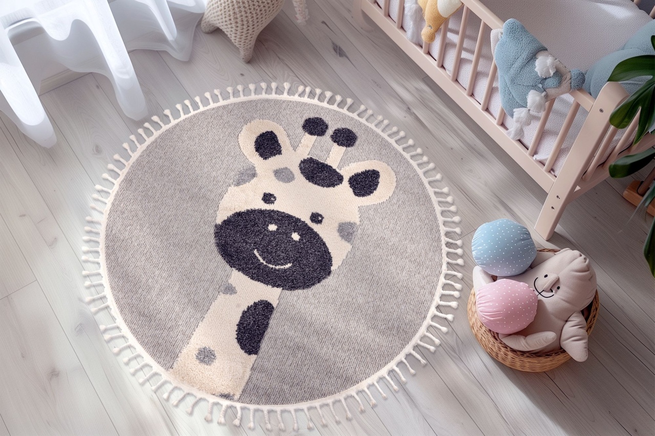 Covor rotund copii Fano Gri 133x133 cm - 3 | YEO