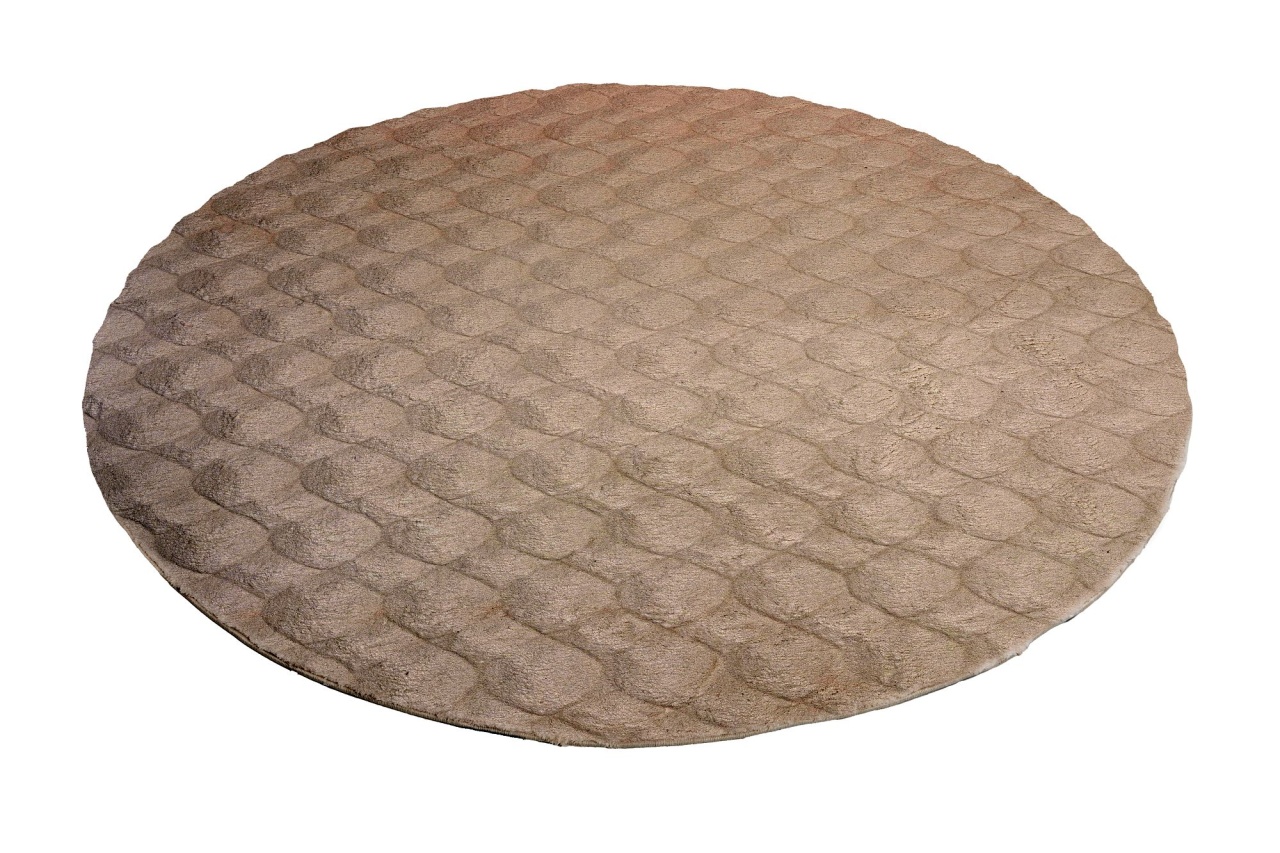 Covor rotund Diamond Cut Crem 120x120 cm - 1 | YEO
