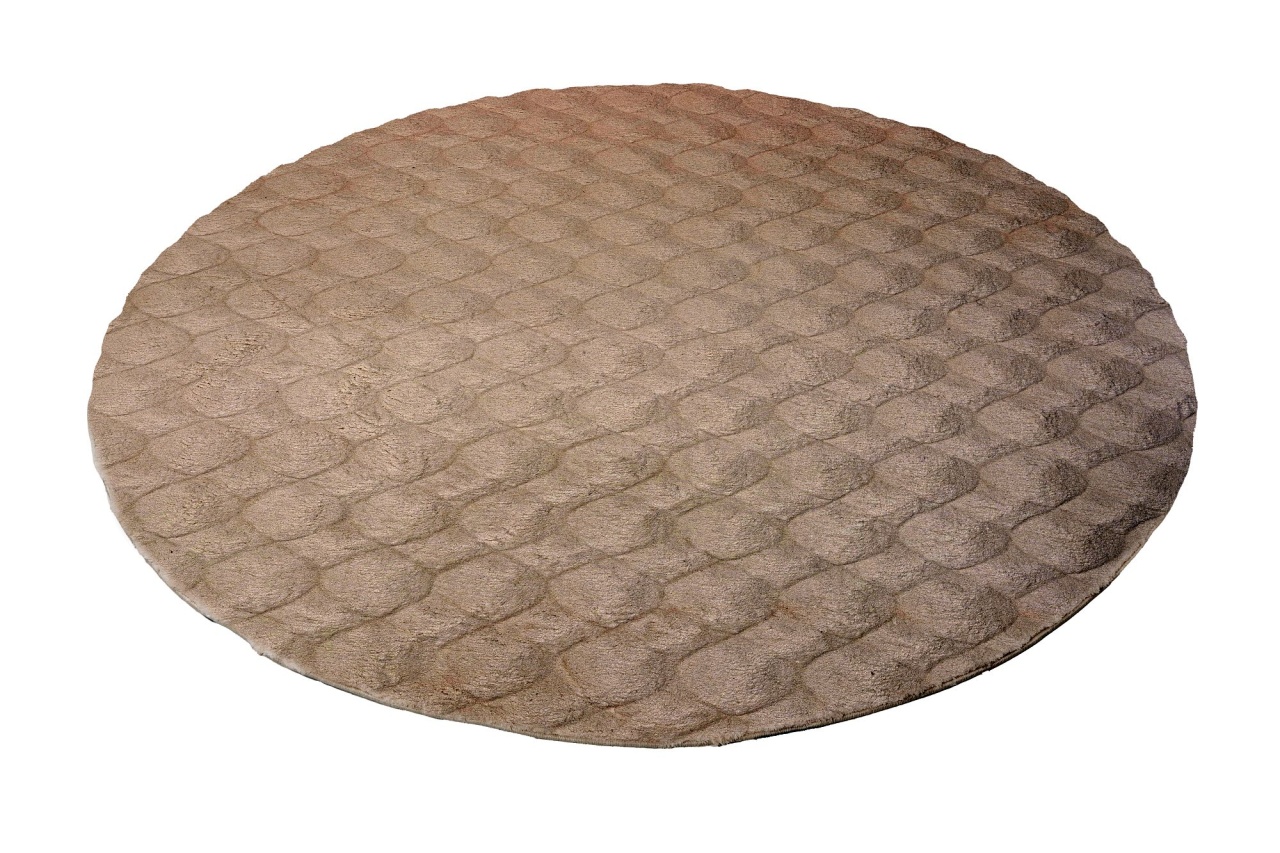 Covor rotund Diamond Cut Crem 200x200 cm