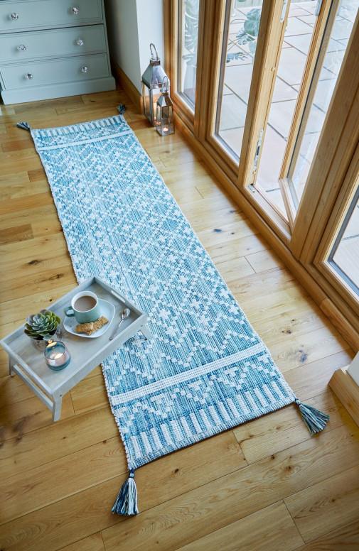 Covor traversă Leela Runner Ivory/Teal 60X200 cm, Flair Rugs