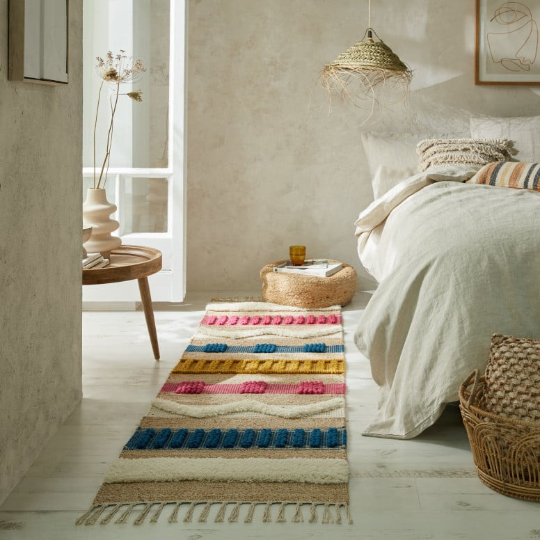 Covor traversă Medina Jute Natural/Multicolor 60X230 cm, Flair Rugs