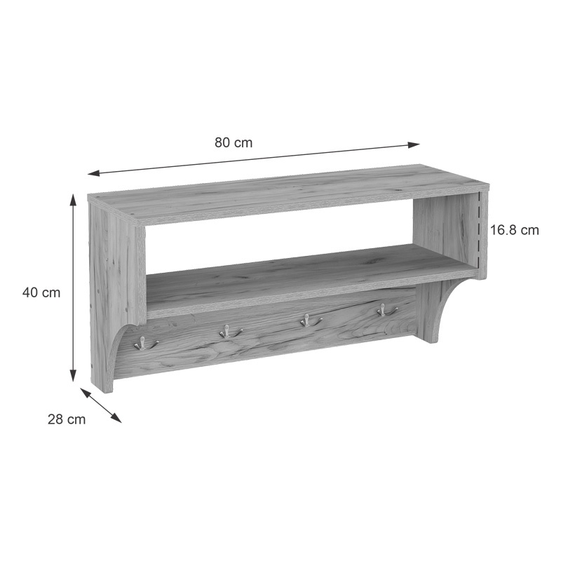 Cuier Crosta Natural 80x28x40 cm