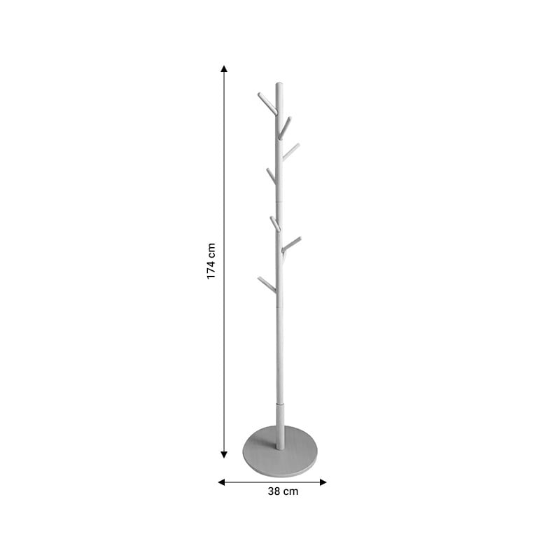 Cuier de paltoane tip pom Driko din lemn natural 38x38x174 cm