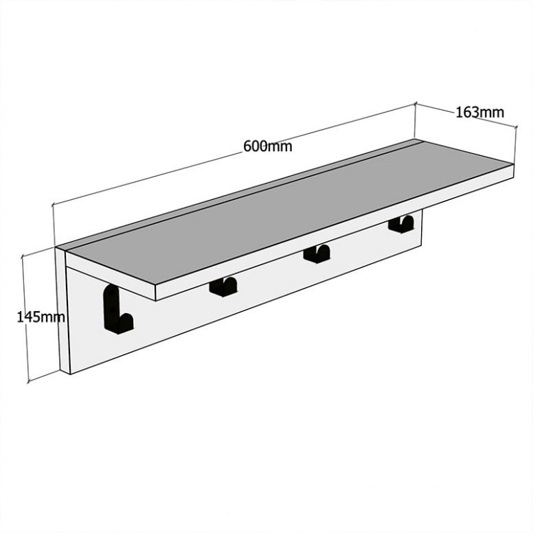 Cuier Mulan Alb 60x16x14.5 cm - 3 | YEO