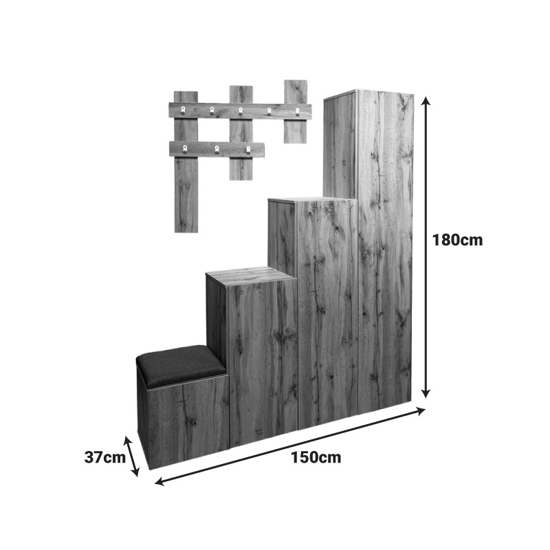 Cuier Nenich Natural 150x37x180 cm