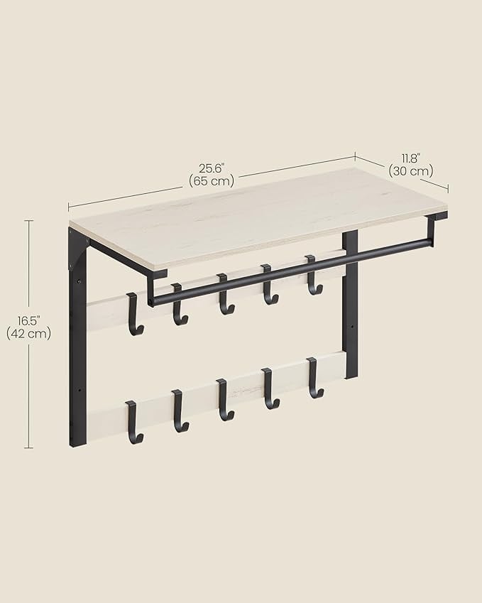 Cuier Vasagle Alb 65x30x30 cm