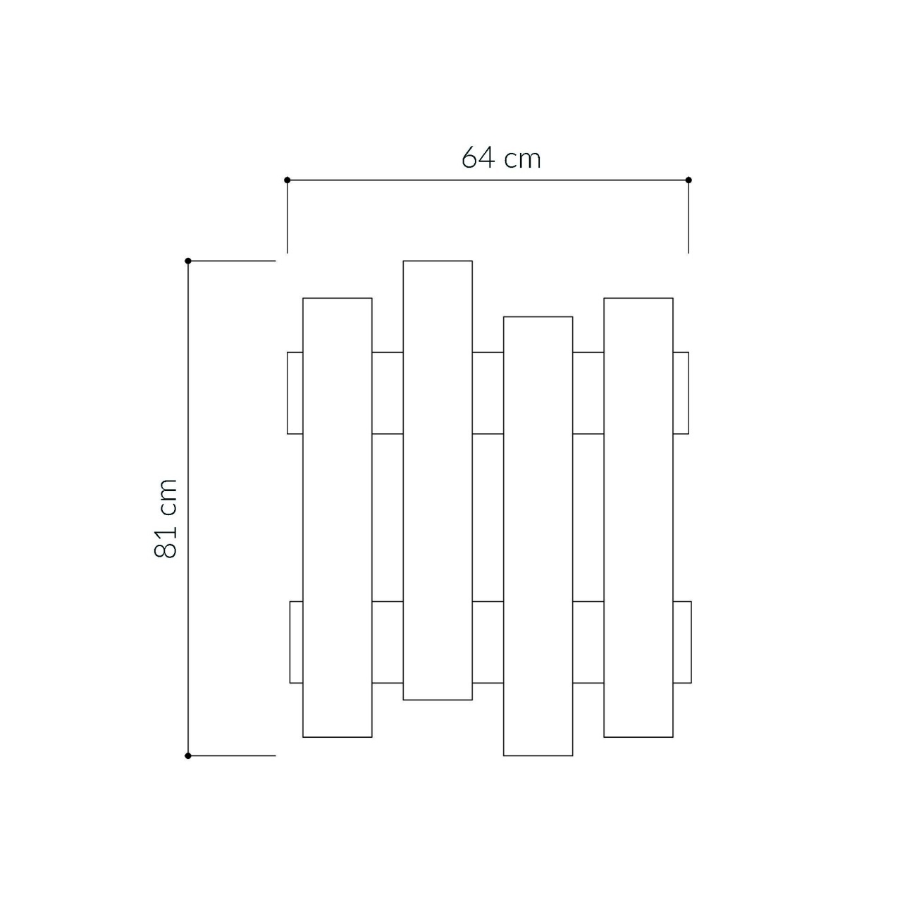 Cuier Wave Stejar 64x79x4 cm - 3 | YEO