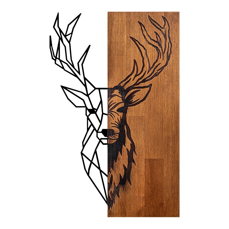 Decoratiune de perete Deera, Pako World, Lemn de pin, Natural, 33x3x58 cm