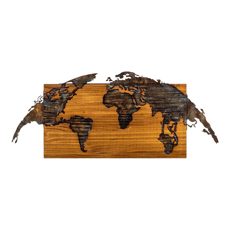 Decoratiune de perete Mable, Pako World, Lemn de pin, Natural, 83x3x38 cm