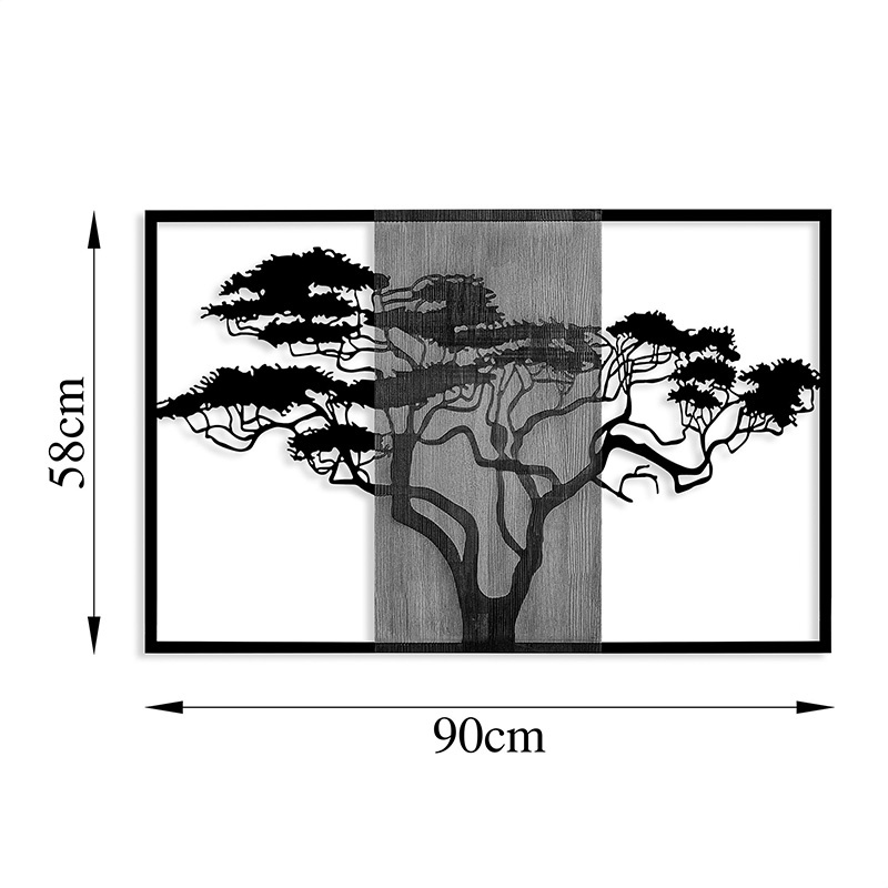 Decoratiune de perete Merzo, Pako World, Lemn de pin, Natural, 90x3x58 cm