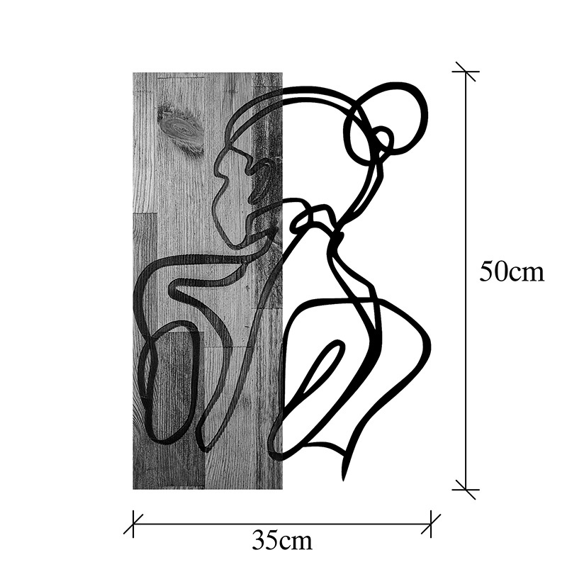 Decoratiune de perete Womanel, Pako World, Lemn de pin, Natural, 35x3x50 cm