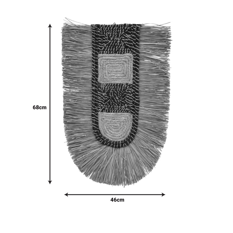 Decoratiune perete Baffen mat culoare naturala 46x68x8 cm