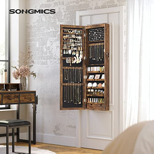 Dulap bijurerii cu oglinda, Songmics, Maro, 120x10x36.7 cm - 2 | YEO