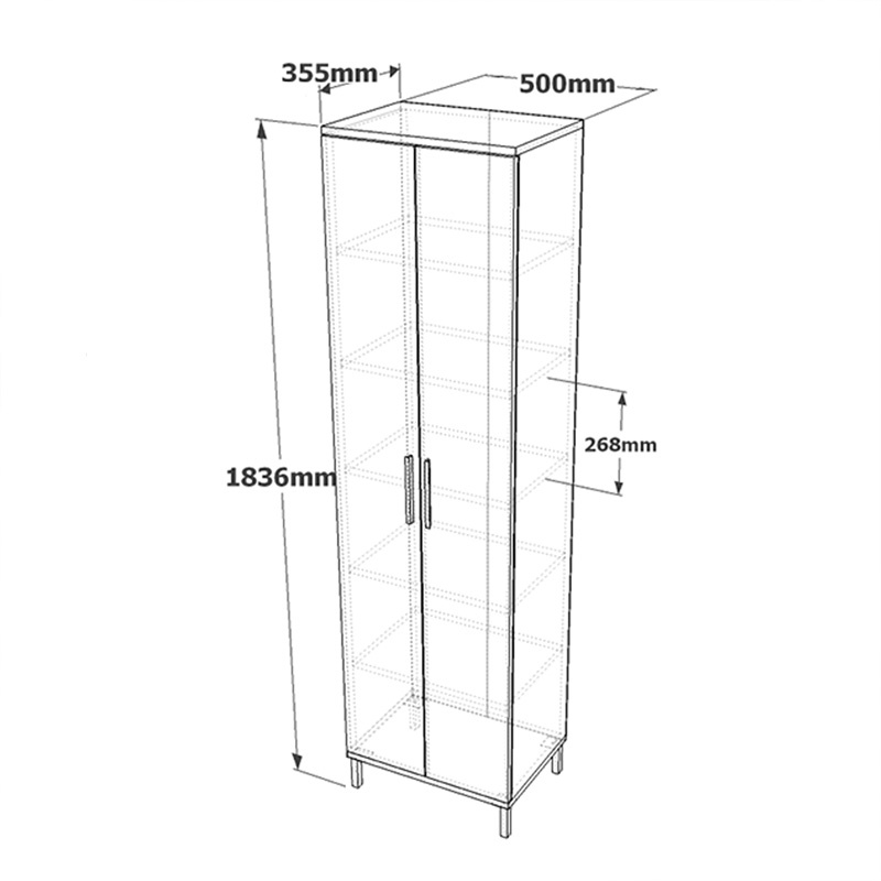 Dulap Campi, Pako World, Maro-Antracit, 50x35x183 cm