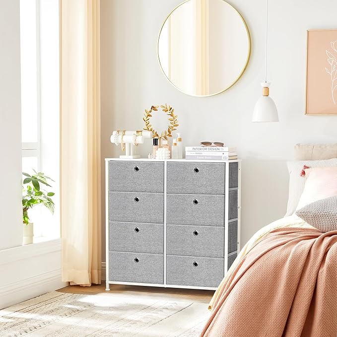 Dulap de depozitare, Songmics, Gri-Alb, 30 x 80 x 81.5 cm