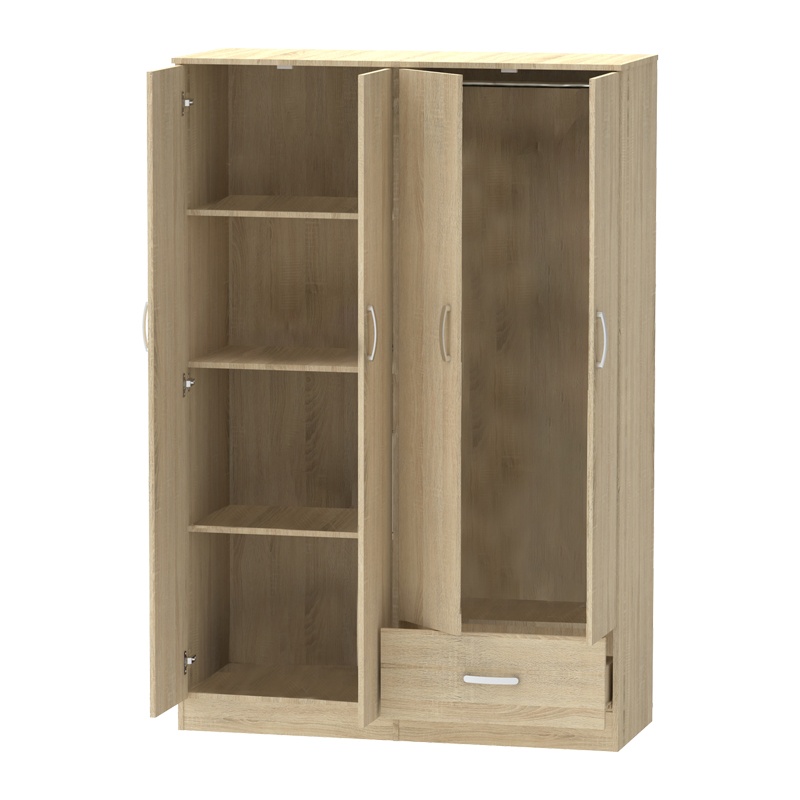 Dulap dormitor Karter Pako World Sonoma 121x48x180 cm - 1 | YEO