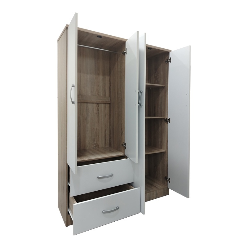 Dulap haine cu 4 usi si sertare Lego Alb Maro 120.5x42x181 cm - 2
