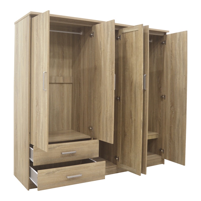 Dulap Olympus, Pako World, 5 usi, Stejar, 198x57x183 cm - 1 | YEO