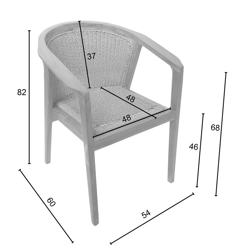 Fotoliu de gradina Granny Pako World Natural 60x60x82 cm