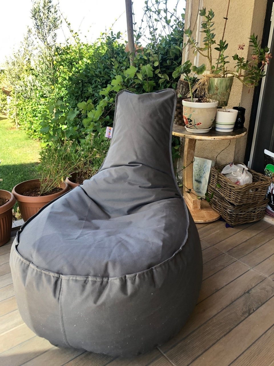 Fotoliu de gradina puf beanbag Aktif Gri