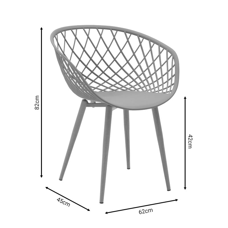 Fotoliu Ezra cappuccino plastic PP si picioare metalice naturale 62x42x82 cm - 1 | YEO