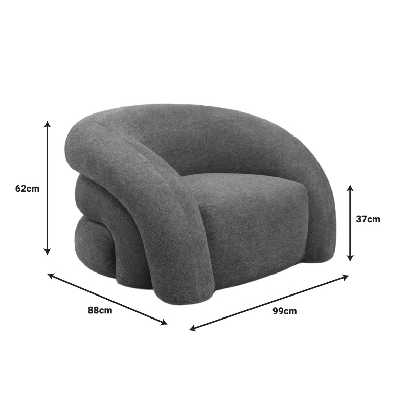 Fotoliu Lexy crem din material textil 99x88x62 cm