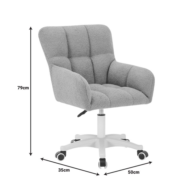 Fotoliu rotativ Givole, Pako World, Textil, Alb, 55x50x76-86 cm