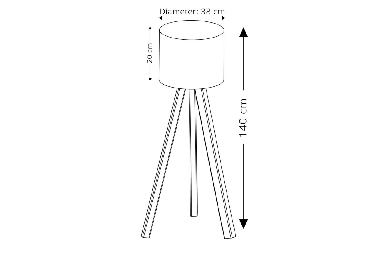 Lampadar AYD-1517 Negru 38x140 cm