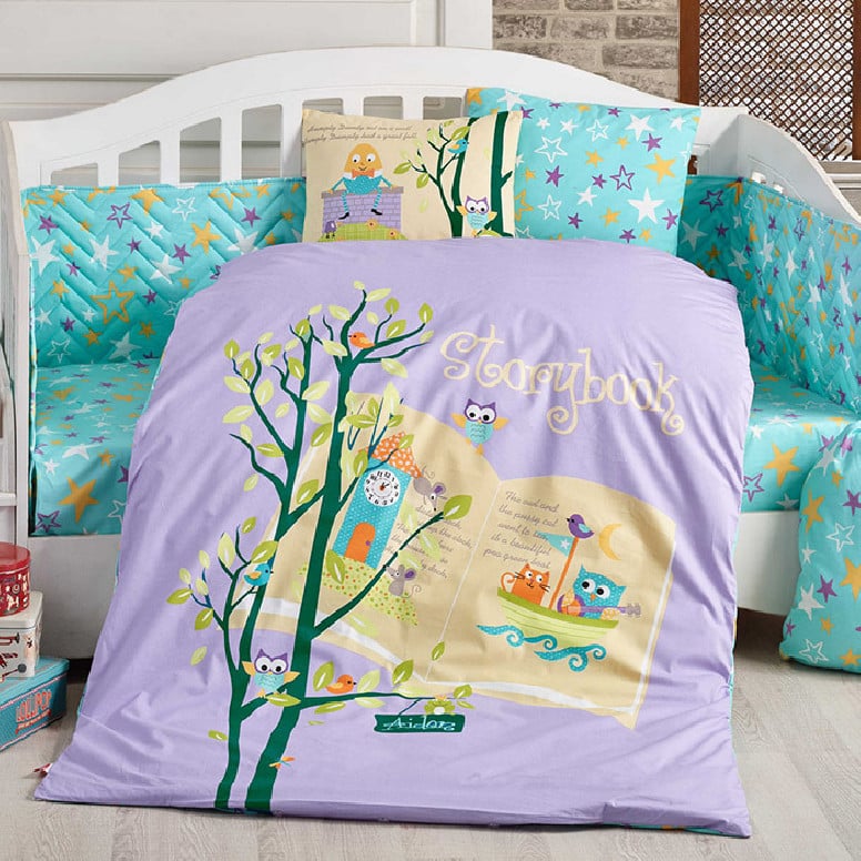 Lenjerie Bebe Dreamclock Lila (Bumbac Poplin)