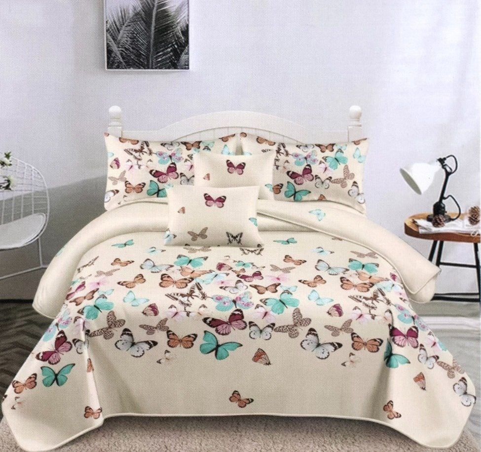 Lenjerie cocolino cu Elastic 180x200 Butterflies (Cocolino)