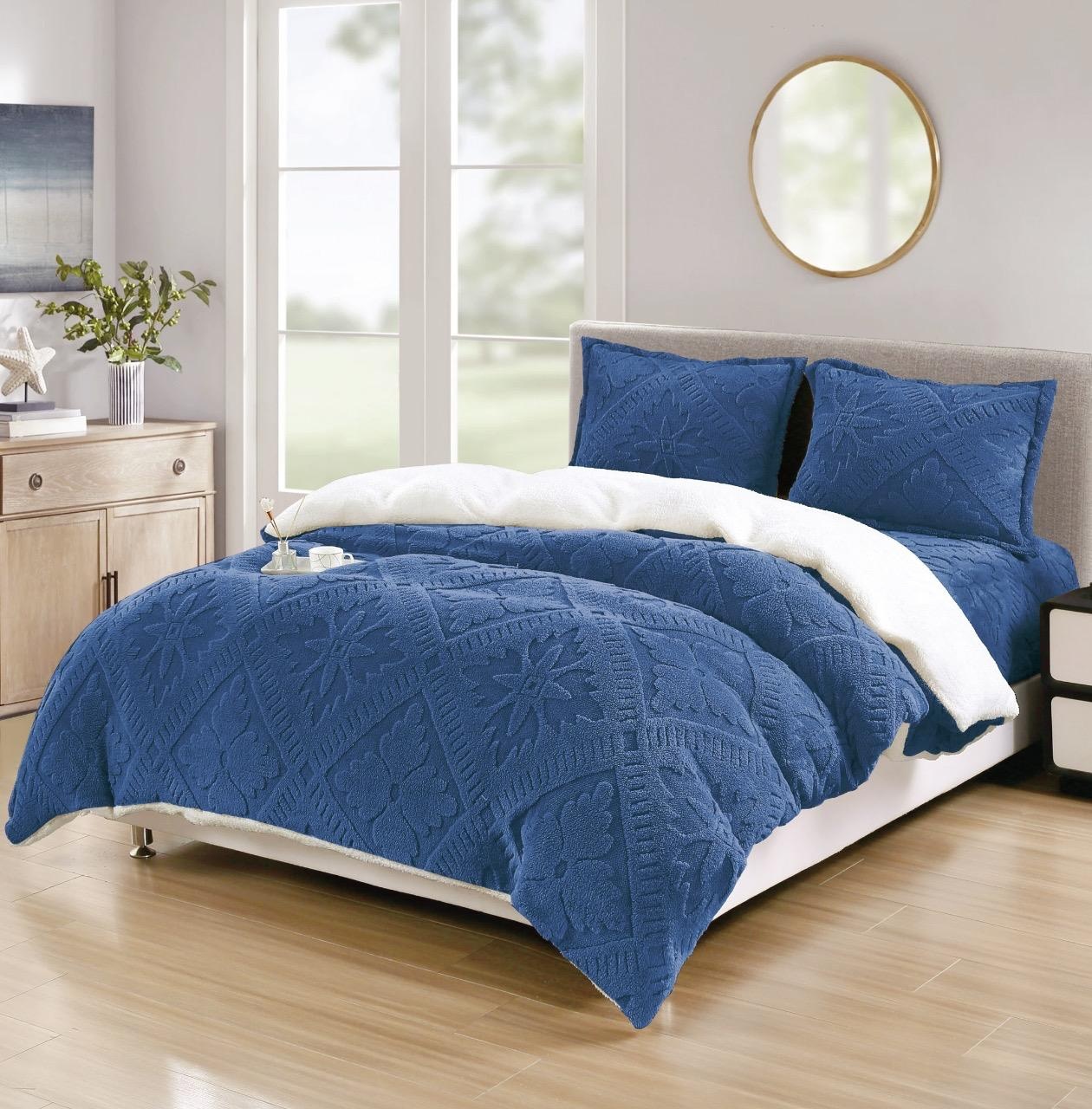 Lenjerie cocolino cu elastic 180x200 Sigma V24 Albastru (Cocolino)